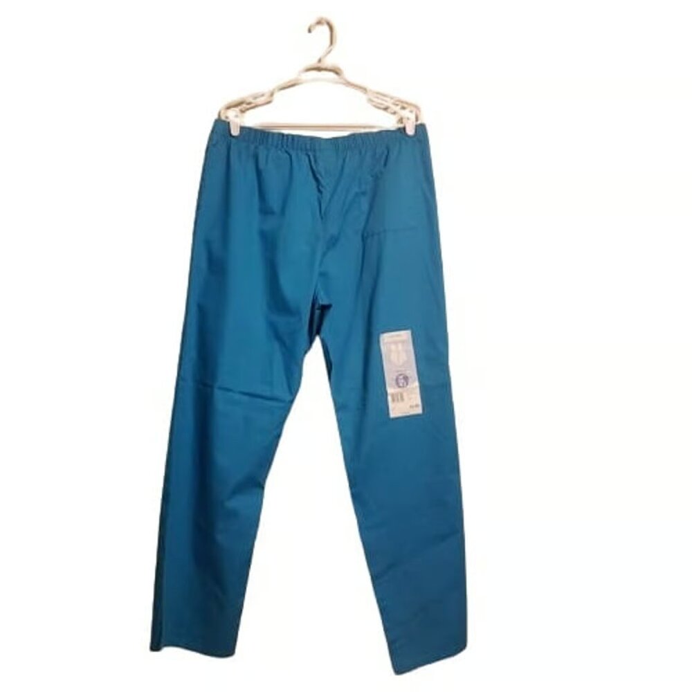 Simply Basic SB SCRUBS ELASTIC WAISTBAND LARGE ATLANTIS BLUE SCRUB/UNIFORM PANTS